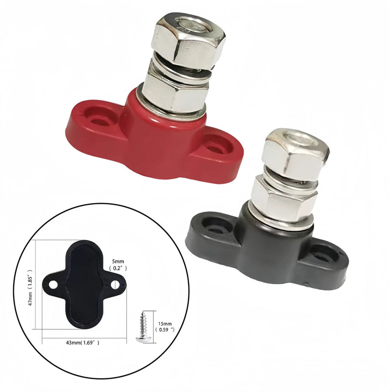12V 3/8" Single Stud Bus Bar M10 Insulated Battery Post Junction Block by salelink.co.nz
