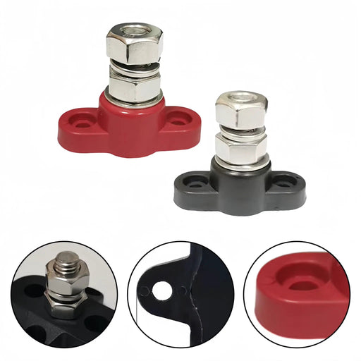 12V 3/8" Single Stud Bus Bar M10 Insulated Battery Post Junction Block by salelink.co.nz