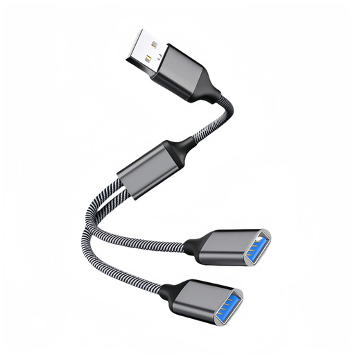 USB Male to Dual USB Female Adapter by salelink.co.nz