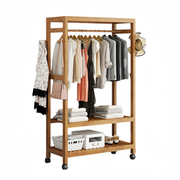 Wooden Coat Rack on Wheels 80cm by salelink.co.nz