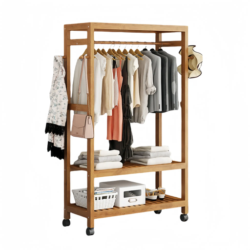 Wooden Coat Rack on Wheels 80cm by salelink.co.nz