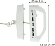Patio Sliding Door Handle Set with Lock White by salelink.co.nz