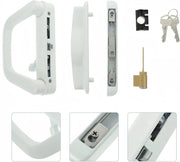 Patio Sliding Door Handle Set with Lock White by salelink.co.nz