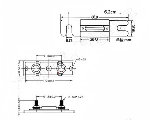 ANL Fuse Holder Kit with 2Pcs Fuses black 200A by salelink.co.nz