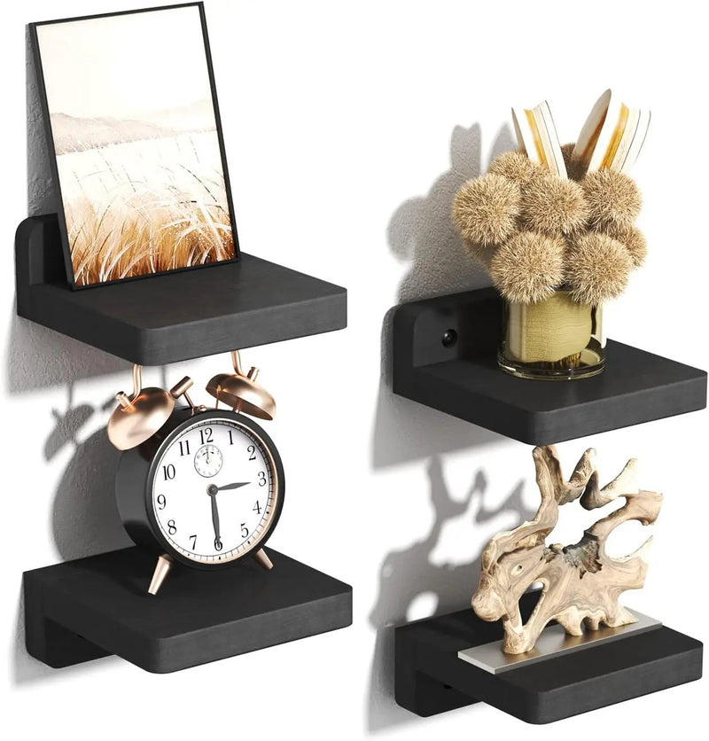 Mini Floating Shelves Wall Mounted Set of 4 by salelink.co.nz