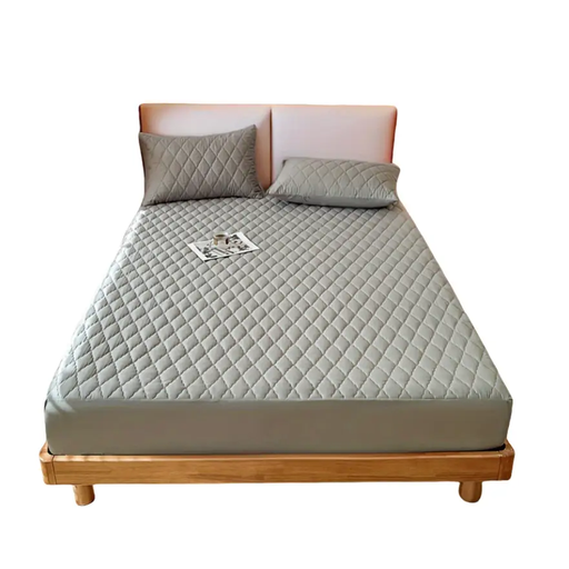 Waterproof Mattress Protector Grey 1.98x2.03m by salelink.co.nz