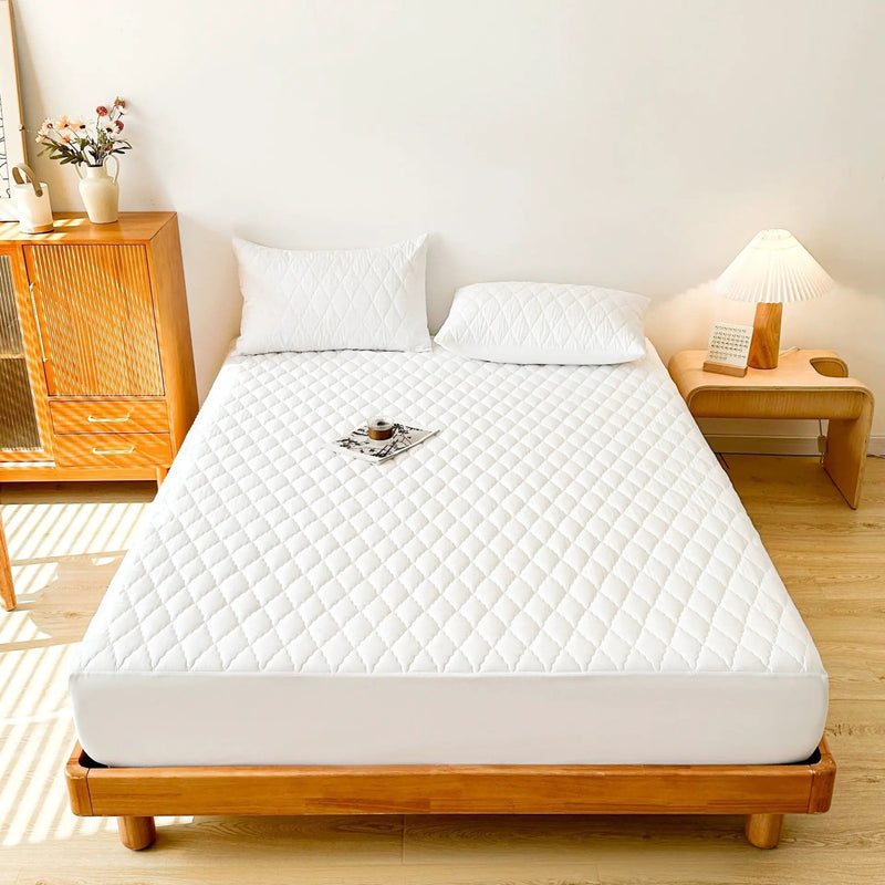 Waterproof Mattress Protector Grey 1.98x2.03m by salelink.co.nz