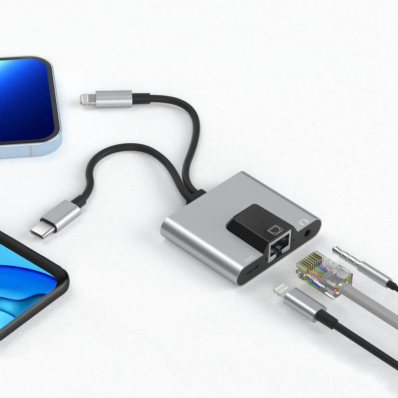 USB-C and Lightning to Ethernet Adapter by salelink.co.nz