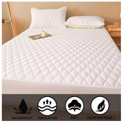 Waterproof Mattress Protector White-1.98x2.03m by salelink.co.nz