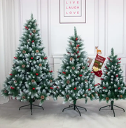 2.1M Christmas Tree 1100 Tips with Red Berries and Pinecones by salelink.co.nz