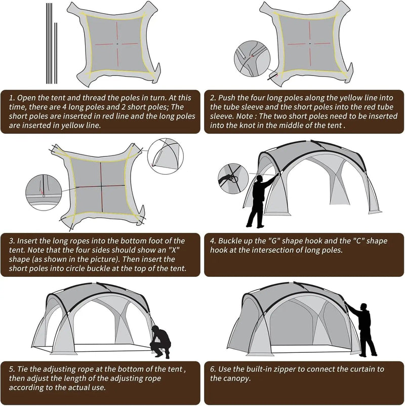 Dome Canopy Gazebo Tent – 4.2 × 4.2 × 2.3m LCF28517 by ECOTREK