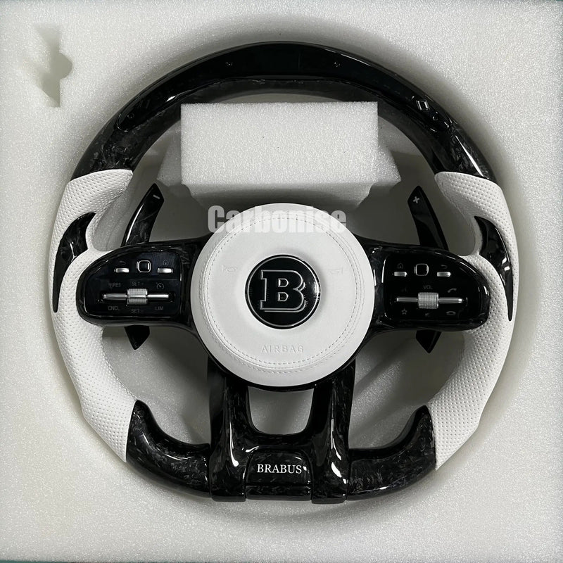 Mercedes-Benz Steering Wheel (Forged Carbon Fiber+Perforated Leather) #38 by CARBONISE