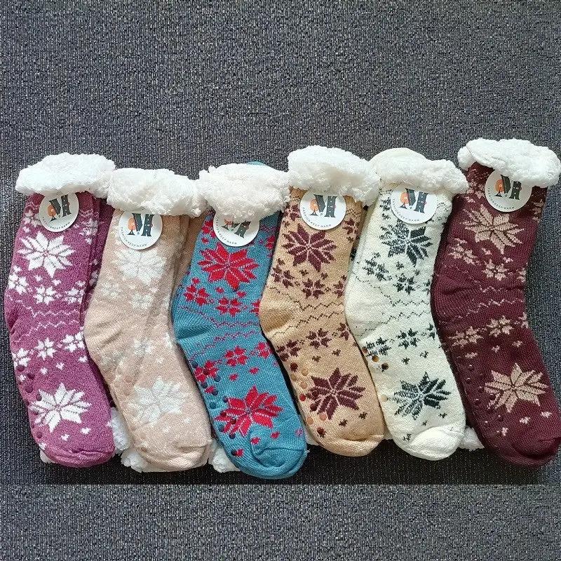 4 Pairs Womens Slipper Fuzzy Socks Winter Super Warm Soft Socks with Grippers by dealonline.co.nz
