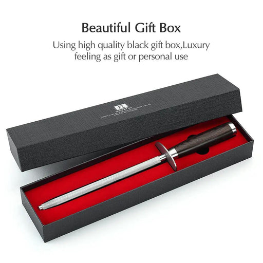 High Carbon Steel Knife Sharpening Rod Commercial Knife Sharpening Tool For Chefs Black by China Dropship