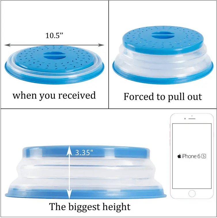 Collapsible High Temperature Microwave Splash Cover for Mess Free Cooking by Action Outdoors Limited