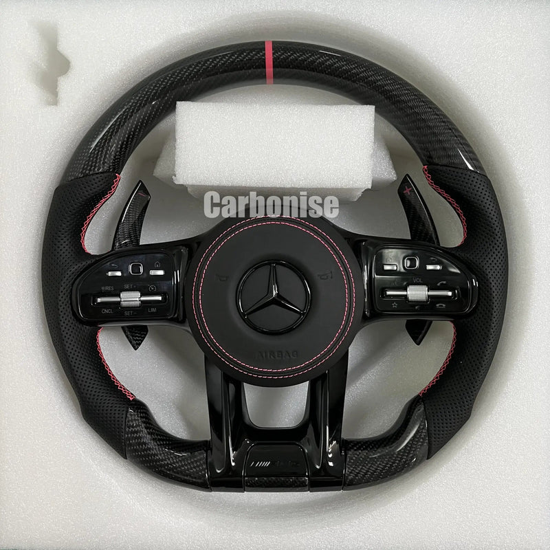 Mercedes-Benz Steering Wheel (Carbon Fiber+Perforated Leather) #39 by CARBONISE