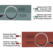 Knife Sharpening Stone Kit 4001000 30008000 Grit Double Sided Whetstone WBase - Corundum by China Dropship