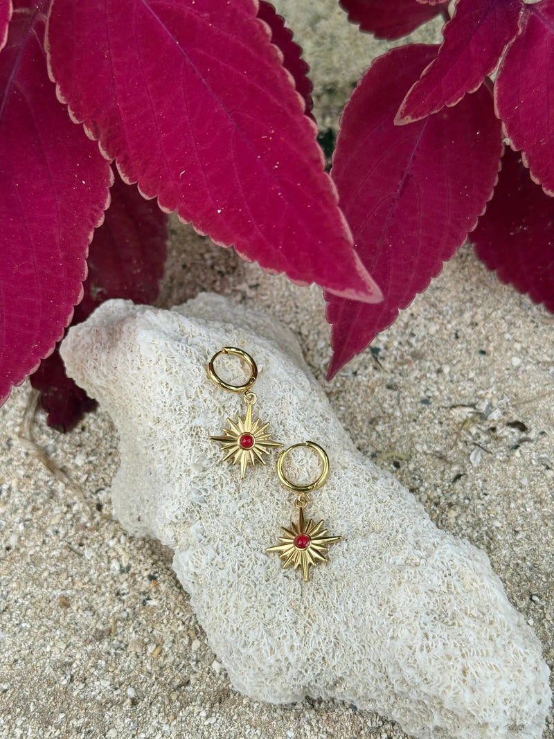 Whetū Whero Gold Huggies by Tahana Jewellery