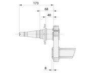 Drop Beam Axle - 10" Drum - 1750kg - Bare Metal technical drawing with dimensions