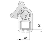 Drop Beam Axle component illustration with measurements of 50mm for enhanced understanding.