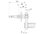 Drop Beam Axle - technical drawing with dimensions including 173mm length, 68mm width, and diagrammatic view.