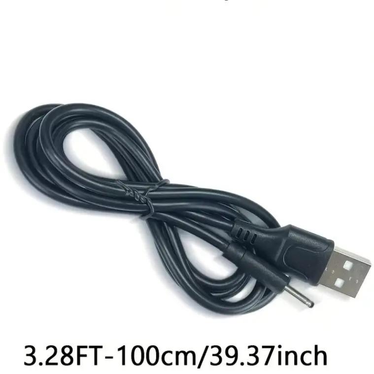 Barrel Jack Power Cable - 2mm x 0.6mm charger (Black) 1m by 9eight5
