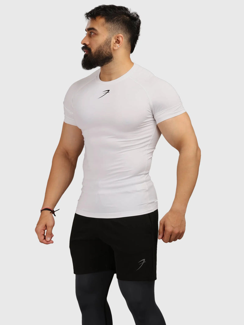 Compression T-shirt White by Fuaark Nz