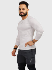 Compression Fullsleeves T-shirt White by Fuaark Nz