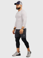 Compression Fullsleeves T-shirt White by Fuaark Nz