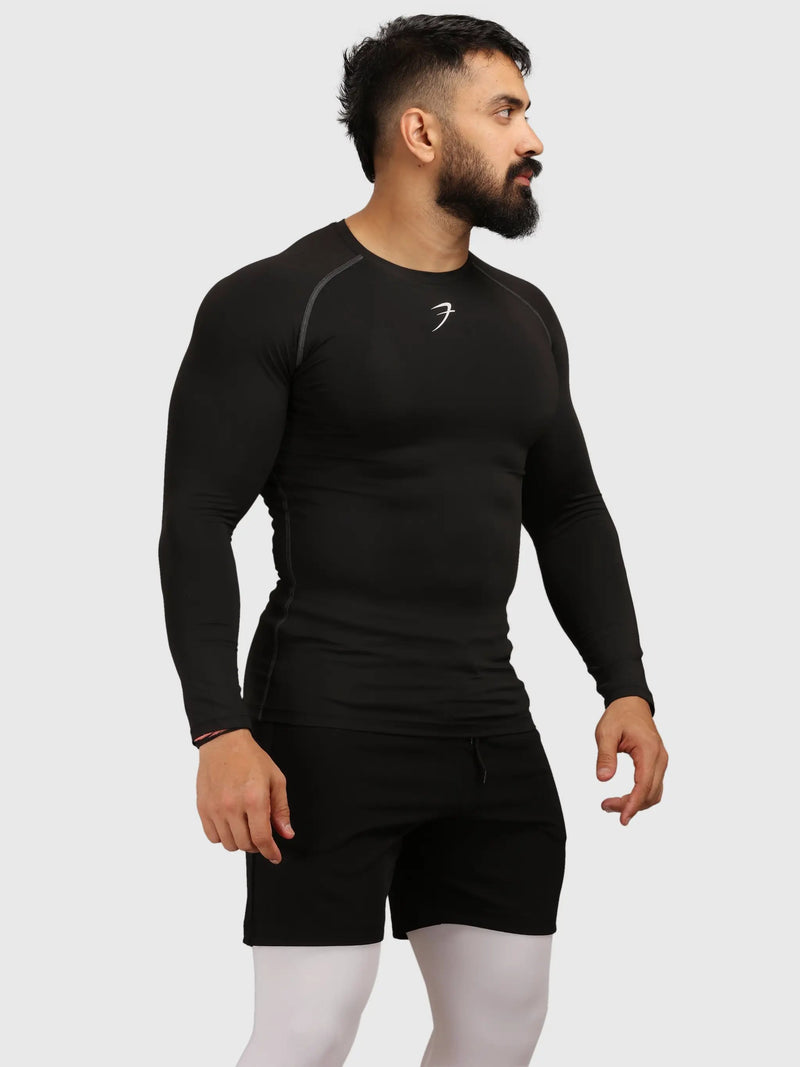 Compression Fullsleeves T-shirt Black by Fuaark Nz
