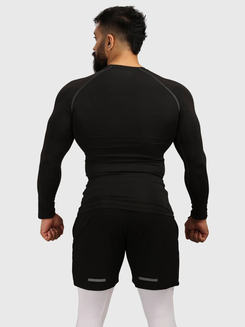 Compression Fullsleeves T-shirt Black by Fuaark Nz