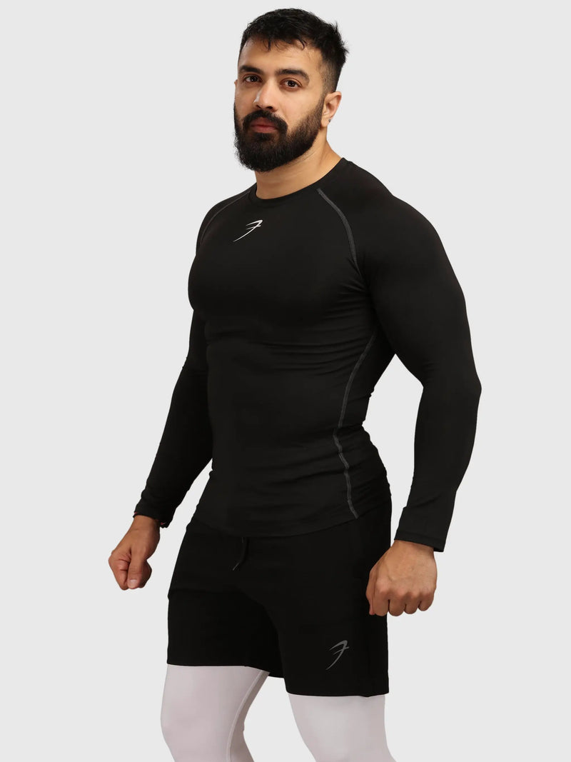 Compression Fullsleeves T-shirt Black by Fuaark Nz