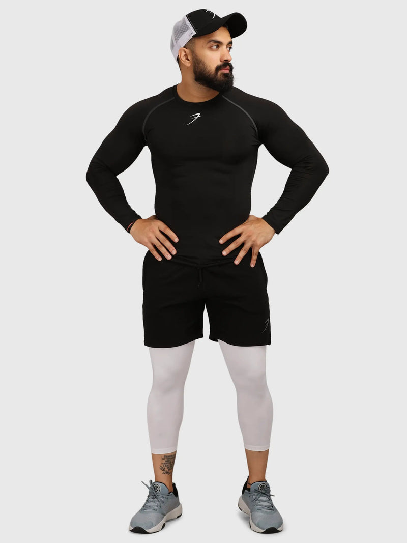 Compression Fullsleeves T-shirt Black by Fuaark Nz