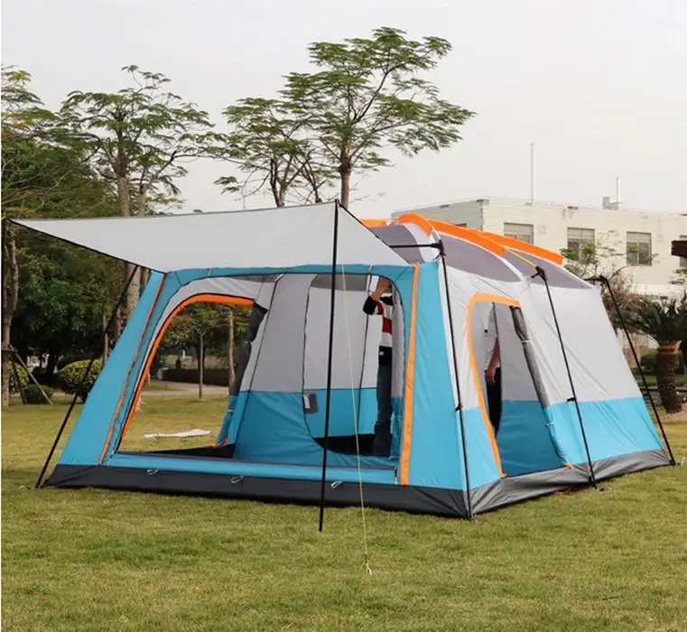 Camping Tent 8-12persons 430x305x203cm Blue by salelink.co.nz