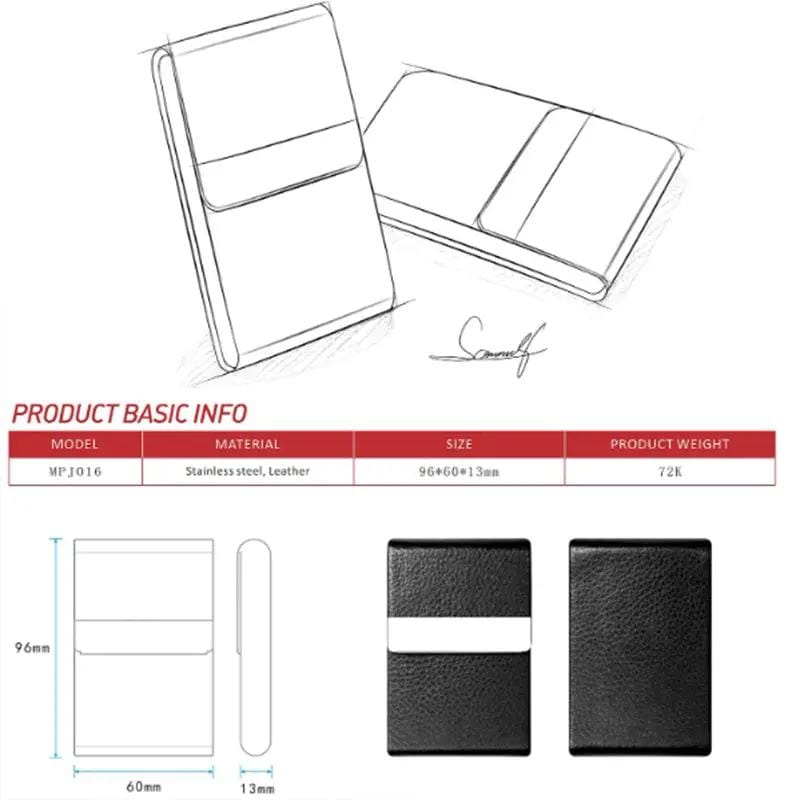 g8buynz g8buynz Professional Business Card Holder PU Leather Business Card Case Black Professional Business Card Holder PU Leather Business Card Case Black