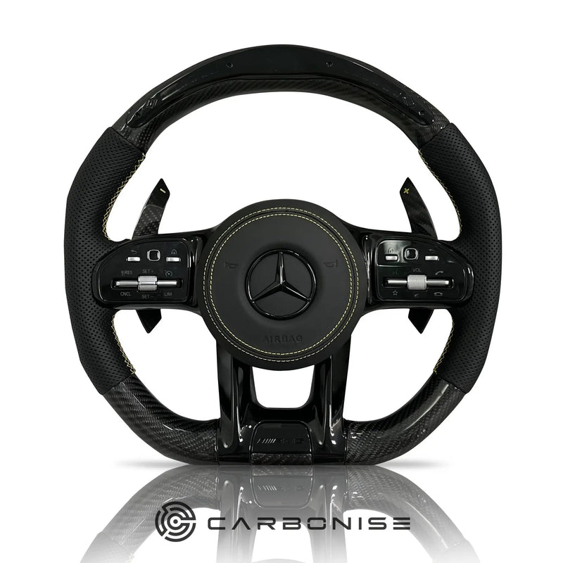 Mercedes-Benz Steering Wheel (Carbon Fiber+Perforated Leather) #03 by CARBONISE