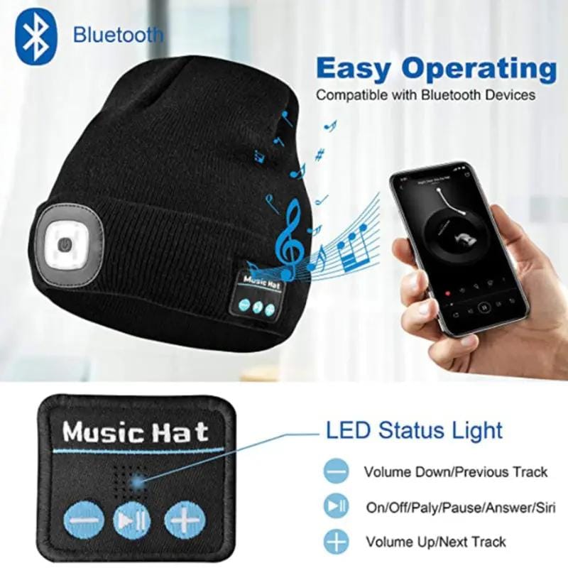g8buynz g8buynz 5 LED Light and 5.0 Bluetooth Beanie Hat 5 LED Light and 5.0 Bluetooth Beanie Hat