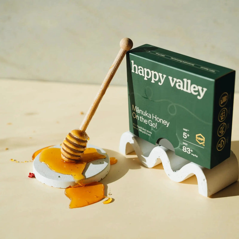Honey Packets - On the Go UMF 5+ Manuka Honey Sticks by Happy Valley Honey
