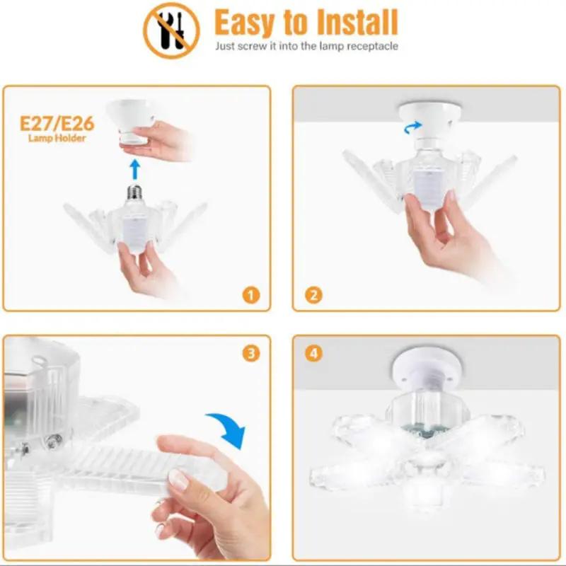 g8buynz g8buynz LED Garage Lights Deformable LED Garage Ceiling Lights with 4 Adjustable Pa... 8 LED Garage Lights Deformable LED Garage Ceiling Lights with 4 Adjustable Pa... 8