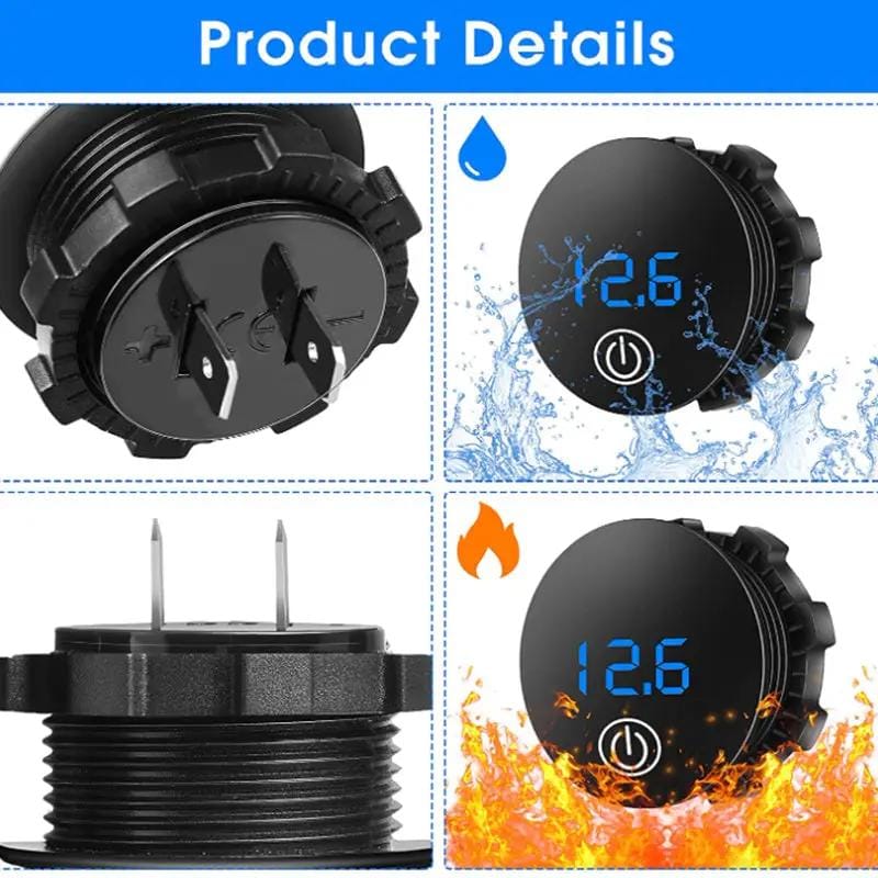 g8buynz g8buynz DC 5-48V Car LED Display Voltmeter Waterproof Digital Voltage Gauge Meter DC 5-48V Car LED Display Voltmeter Waterproof Digital Voltage Gauge Meter