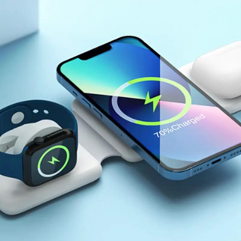 g8buynz g8buynz 3 in 1 Wireless Charging Station Foldable magnetic 15W Charger for iPhone 14 3 in 1 Wireless Charging Station Foldable magnetic 15W Charger for iPhone 14