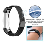 Black Replacement Straps Bands Compatible For Fitbit Alta and Alta HR, Milanese Strap Wristbands by salelink.co.nz