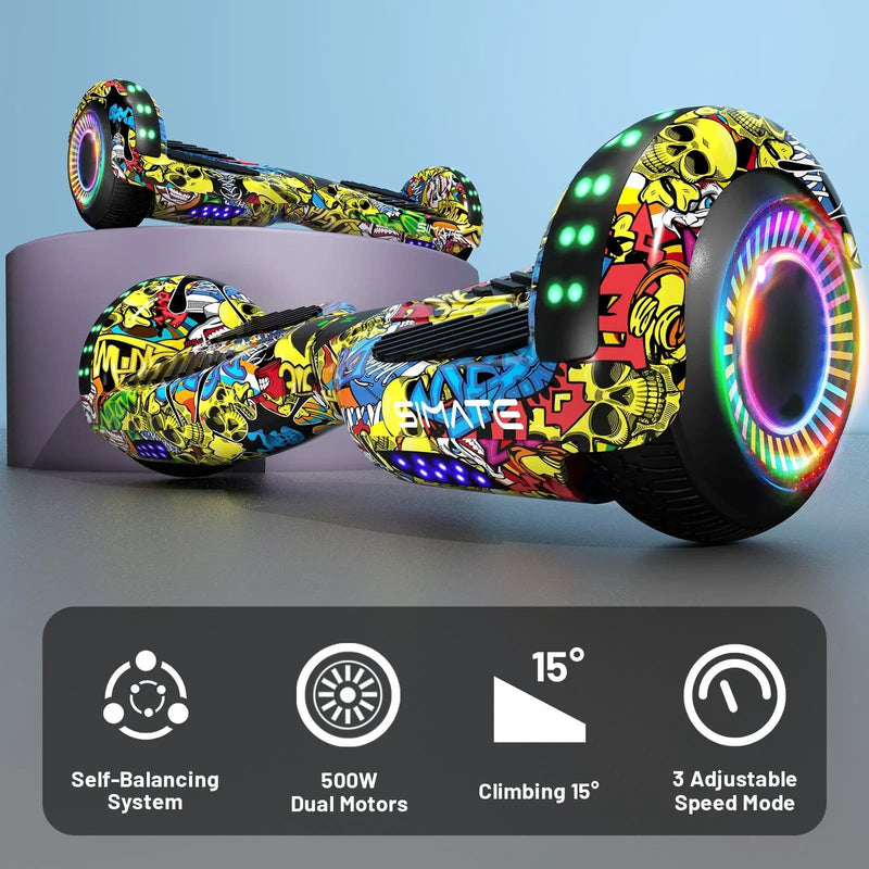 Kiwi eRide Kiwi Hoverboard Simate P6 Hoverboard Graffiti Simate P6 Hoverboard Graffiti