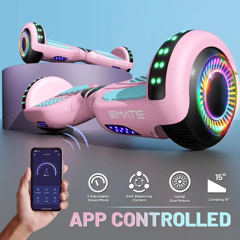 Kiwi eRide Kiwi Hoverboard Simate P6 Hoverboard Pink Simate P6 Hoverboard Pink