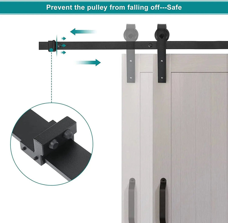 4M Sliding Barn Door Hardware Kit by salelink.co.nz