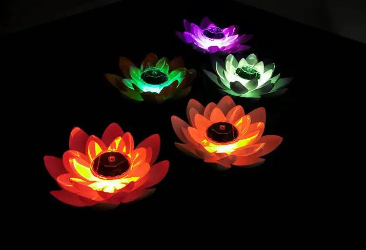 Floating Solar Pool Lotus Light Blue by salelink.co.nz