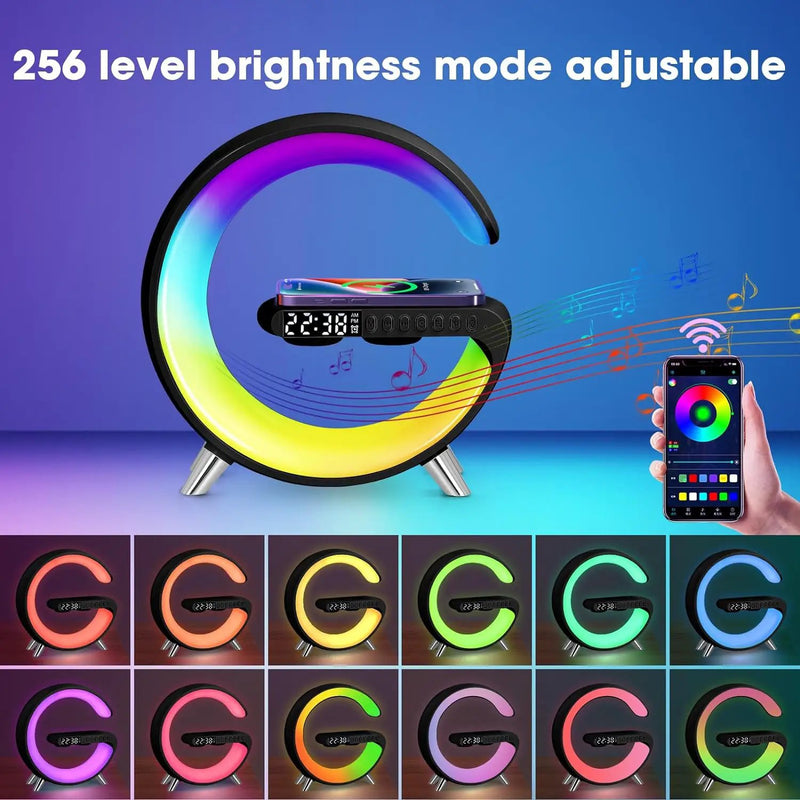 Smart Bedside Lamp with Wireless Charger Black by salelink.co.nz