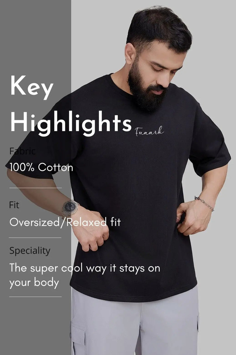 Bold Oversized T-shirt Black by Fuaark Nz