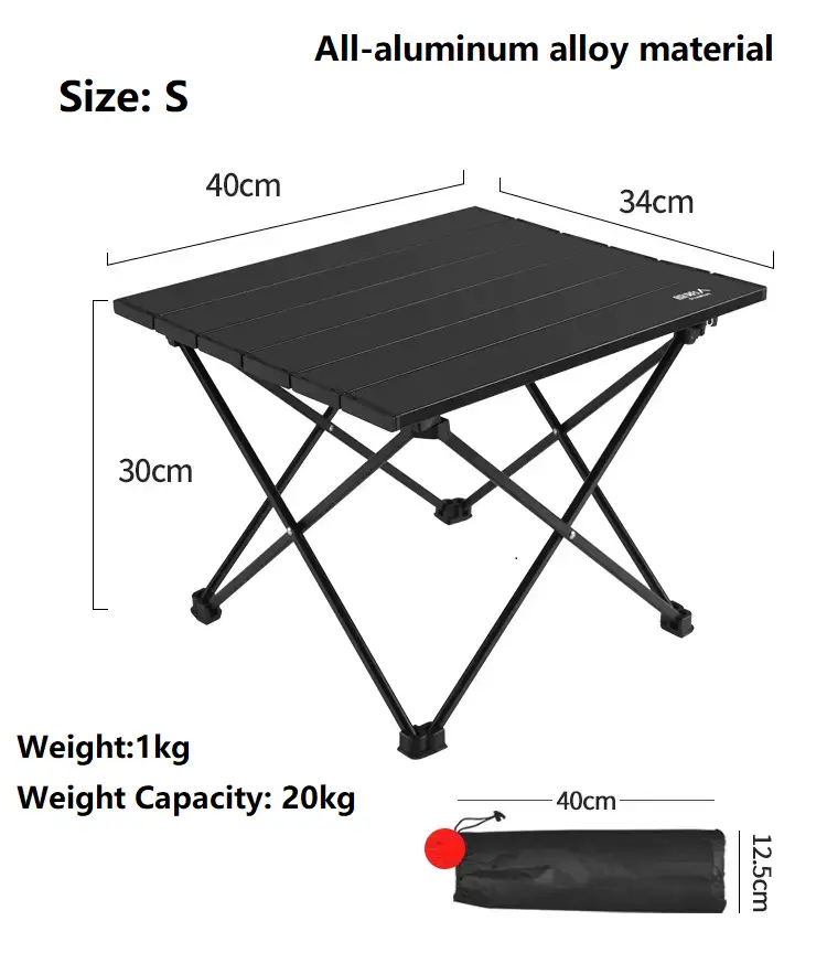 Ecotrek Aluminum Alloy Roll-Up Camping Table - PRI10116 by ECOTREK