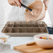 g8buynz g8buynz Brownie Pan Non-Stick Brownie Baking Pan with Dividers Brownie Cutter Brownie Pan Non-Stick Brownie Baking Pan with Dividers Brownie Cutter